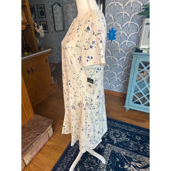NWT Lauren Ralph Lauren Cream with Blue and Purple Floral Mini Dress Sz. 16 - Picture 7 of 7